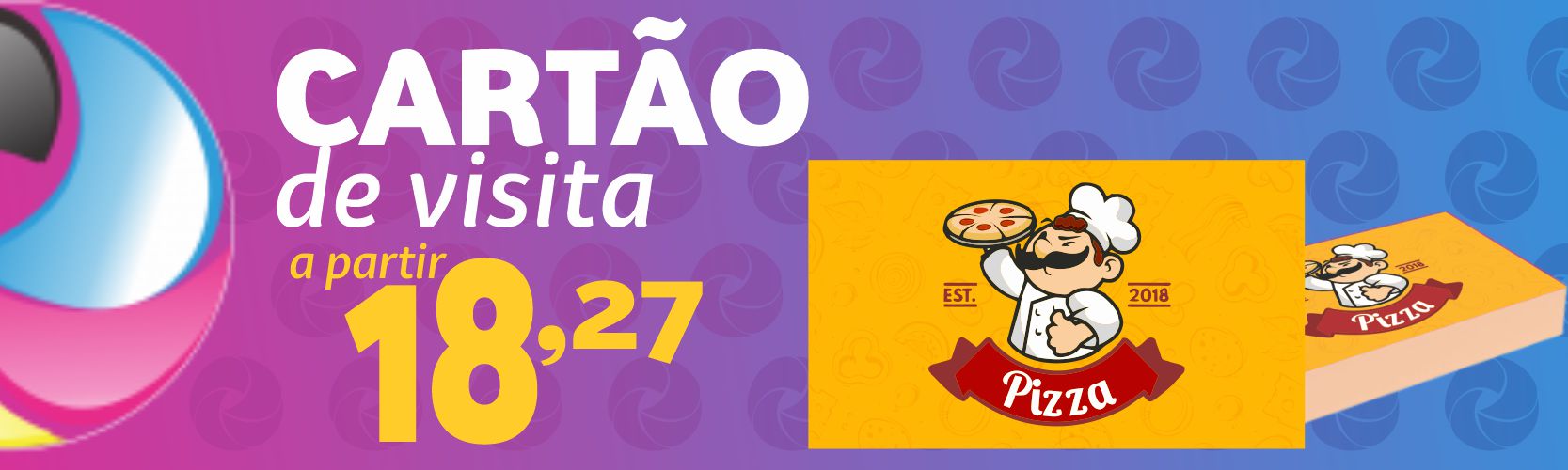 Banner promocional de cartão de visita da AC Promo usado como calendário
