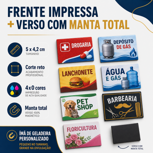 Ímã c/ Corte Reto 250g - Manta Total 5x4 - 4x0
