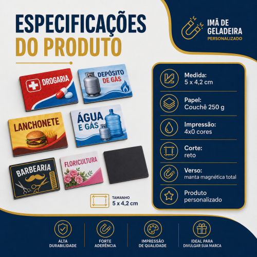 Ímã c/ Corte Reto 250g - Manta Total 5x4 - 4x0