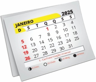 Bloco Calendário para Ímã 4x5cm | 2025