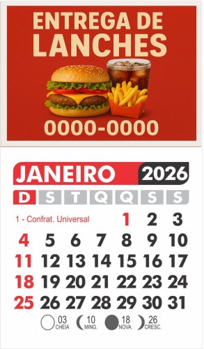 Ímã c/ Corte Reto 250g - Manta Total 7x5 - 4x0 -  Com Calendario 7x7