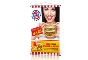 Banner Brilho 300g - Corda e Tubete - 60x80cm