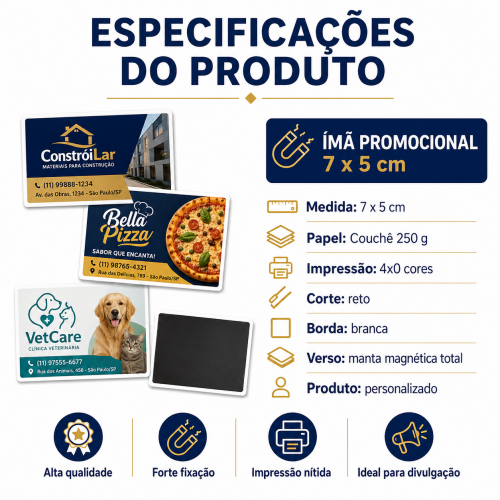 Imã Promocional 7x5 com borda branca